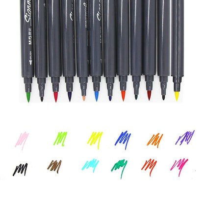 مجموعة أقلام تحديد قابلة للذوبان في الماء من إم آند جي تشنغوانغ، برأسين، 48 لونًا - رقم المنتج: APMW7609
