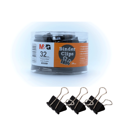 مشابك ورقية - إم آند جي - أسود - 32 متر