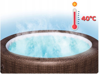 Bestway Lay-Z-SPA Bali Max Hold Energy Sense Ultra Fit Smart AirJet Rattan Round 2.16mx71cm WITH Built-in Intelligence - No:6001P
