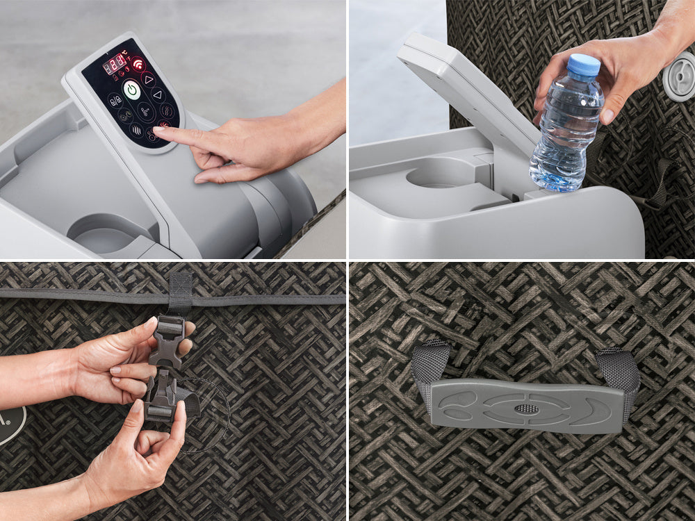 حوض استحمام ساخن قابل للنفخ من بيست واي لاي-زي-سبا كابو، موفر للطاقة، مزود بنظام هيدروجيت ذكي، أبعاده 180 سم × 180 سم × 71 سم، مع إمكانية التحكم عبر تطبيق، يتسع لـ 4-6 أشخاص - رقم المنتج: 6001R