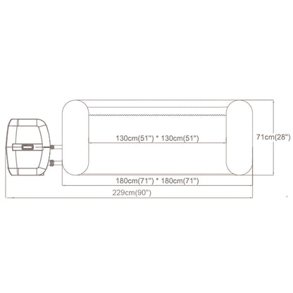 حوض استحمام ساخن قابل للنفخ من بيست واي لاي-زي-سبا كابو، موفر للطاقة، مزود بنظام هيدروجيت ذكي، أبعاده 180 سم × 180 سم × 71 سم، مع إمكانية التحكم عبر تطبيق، يتسع لـ 4-6 أشخاص - رقم المنتج: 6001R