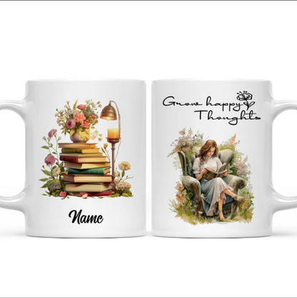 كوب على شكل كتاب - كوب شخصي مزين برسومات كتب عتيقة من فيكتوريا.