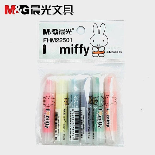M&G Miffy rabbit cute mini highlighter pens - 6pcs - No:22501