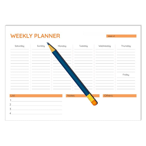 Yassin To Do Weekly planner - A4 - 52 sheets - No:1115