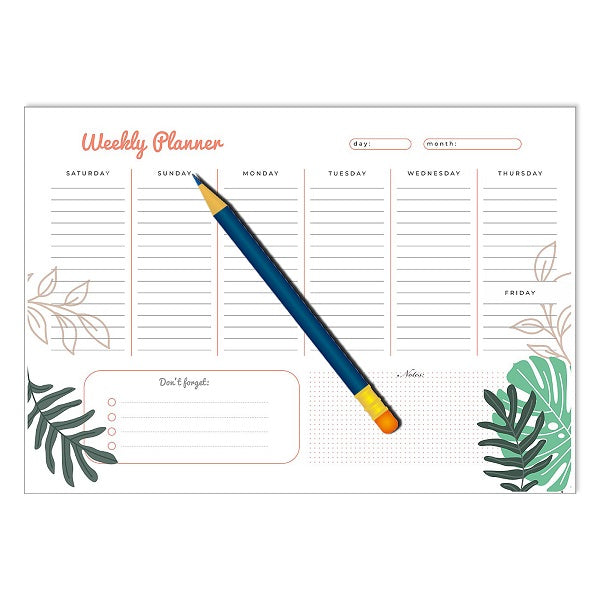 Yassin To Do Weekly planner - A4 - 52 sheets - No:1119