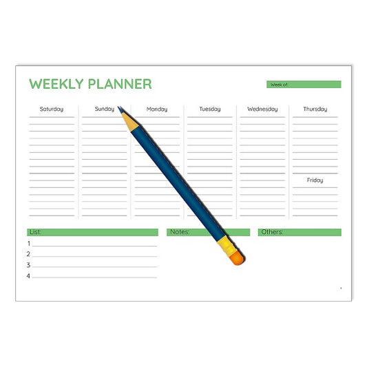 Yassin To Do Weekly planner - A4 - 52 sheets - No:1114