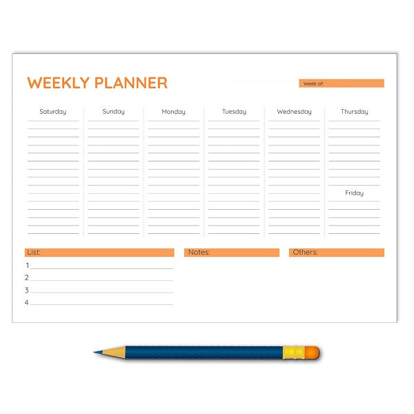 Yassin To Do Weekly planner - A4 - 52 sheets - No:1115