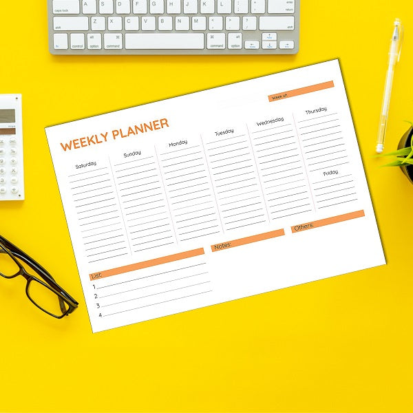 Yassin To Do Weekly planner - A4 - 52 sheets - No:1115