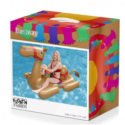 عوامة حمام سباحة على شكل جمل من بيست واي، مقاس 2.21 متر × 1.32 متر