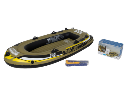 طقم قارب جيلونج فيشمان 300 قابل للنفخ، أبعاده 252 سم × 125 سم × 40 سم - رقم: 07208-1
