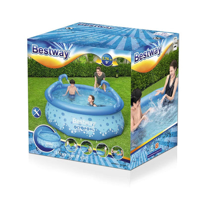 مسبح دائري قابل للنفخ للأطفال من بيست واي على شكل أخطبوط، مقاس 274 × 76 سم، رقم: 57397