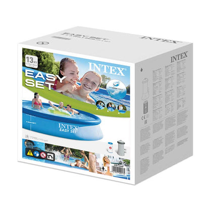 مسبح إنتكس القابل للنفخ سهل التركيب فوق الأرض مع مضخة فلتر، مقاس 396 × 84 سم 