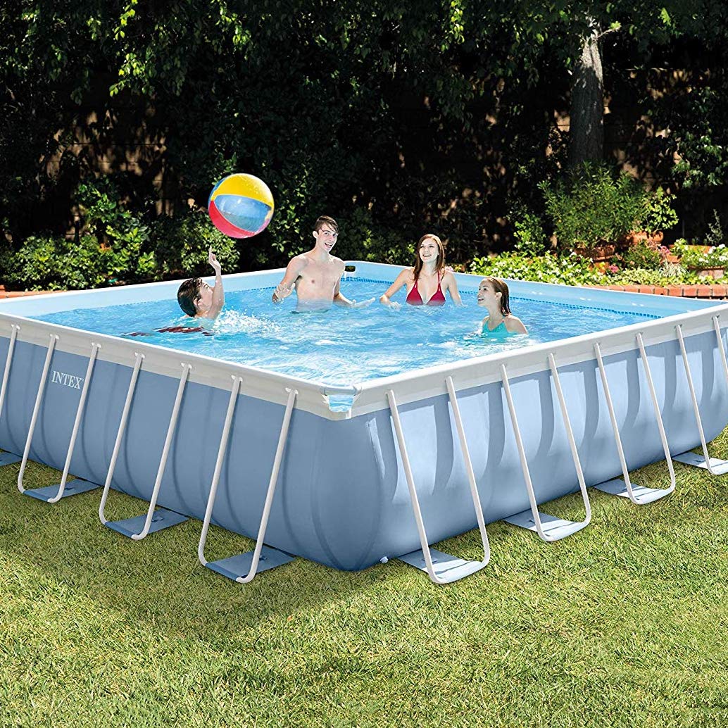 طقم مسبح إنتكس بريزم سكوير 488×488×122 سم - رقم: 26766 