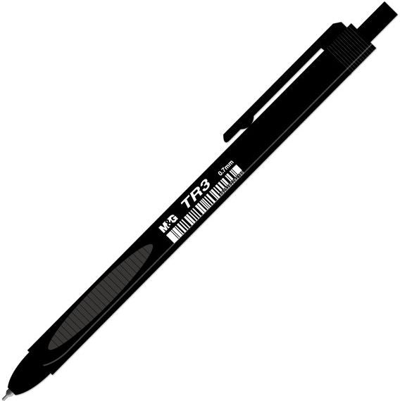 Black pen with 'TR3' branding on a white background