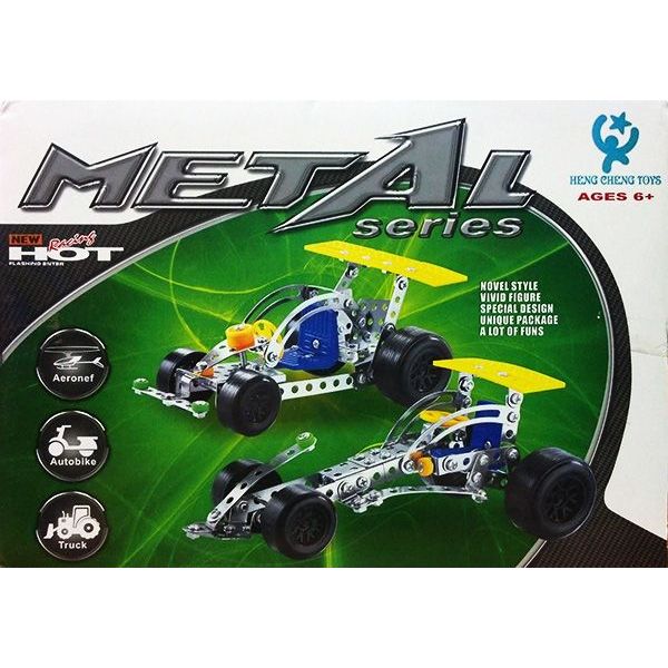 مجموعة بناء معدنية من هينغ تشنغ، 18 قطعة، مناسبة للأطفال من عمر 6 سنوات فما فوق - رقم: 016 