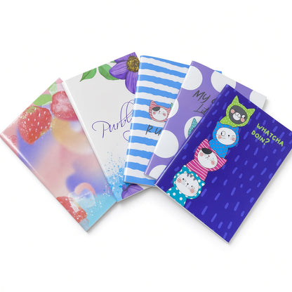 Yassin A4 Notebook 100 Sheets 60 GSM – Ruled/Grid Pages, Assorted Color & Printed Covers