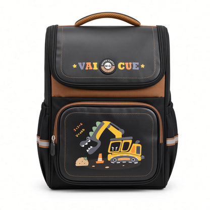M&G Chenguang 16.5-Inch Kids School Backpack – Lightweight Waterproof Bag with Dinosaur & Construction Vehicle Design - No:ABB904R7B