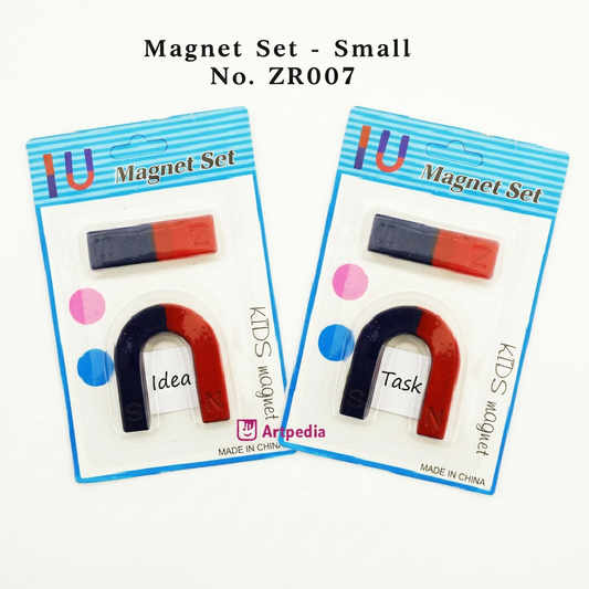 U&I small magnets holding notes on a metal board in a home office
