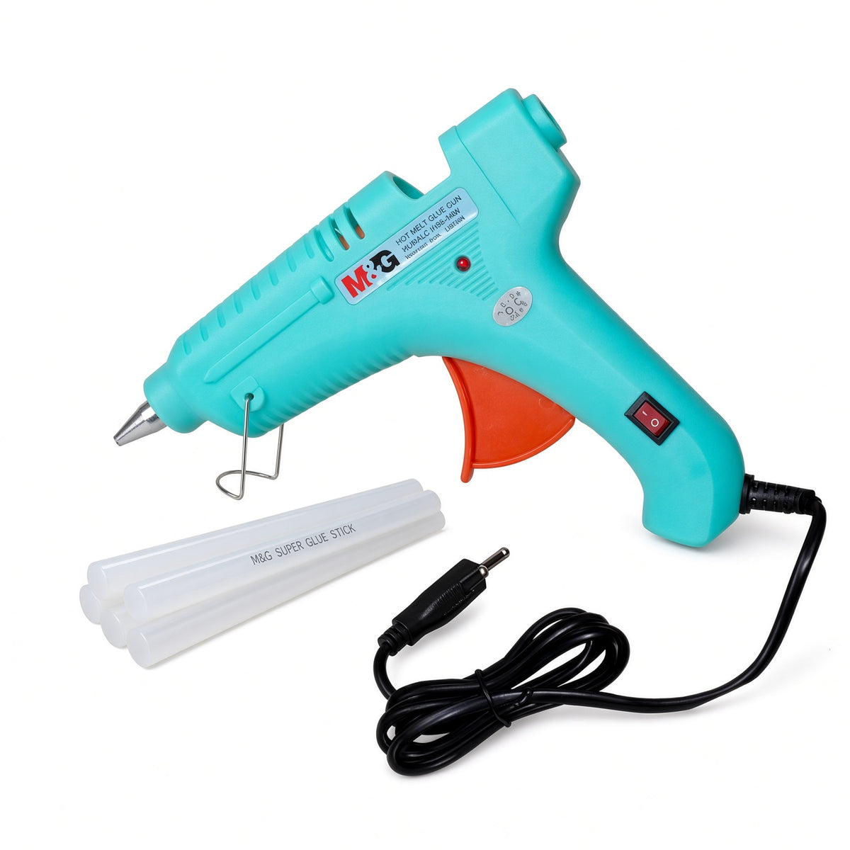 M&G Chenguang Mini Hot Glue Gun with Glue Sticks – 20W Electric Hot Melt Glue Gun with On/Off Switch for Crafting, DIY, Paper, Plastic & Wood - No: AEAN8609