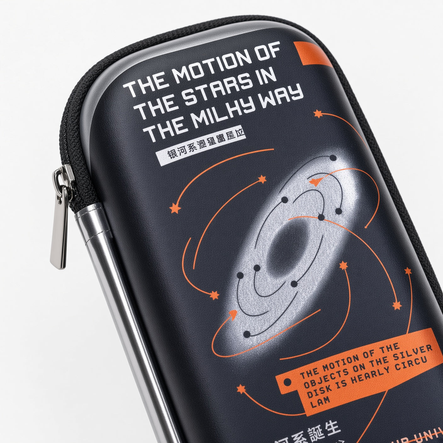 M&G Chenguang Waterproof EVA Pencil Case with Large Capacity 1 Zipper Pocket – Galaxy Design, Black - No: APB932MP