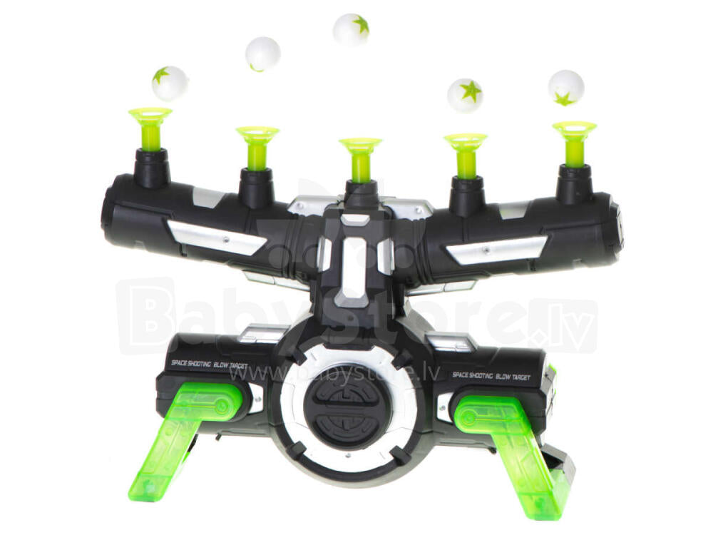 Air shooting game floating balls DARK WARS Phosphorescent Gun with 5 Balls, Black - No:B2157