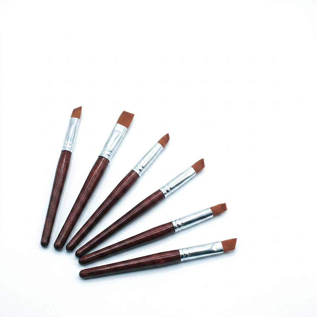 Preparation brush set 5 pieces studio packshot with label