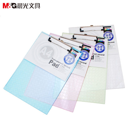 M&G Chenguang Vertical Semi Transparent Sheet Clip A4 318*220mm - 1pcs - No:ADM94512