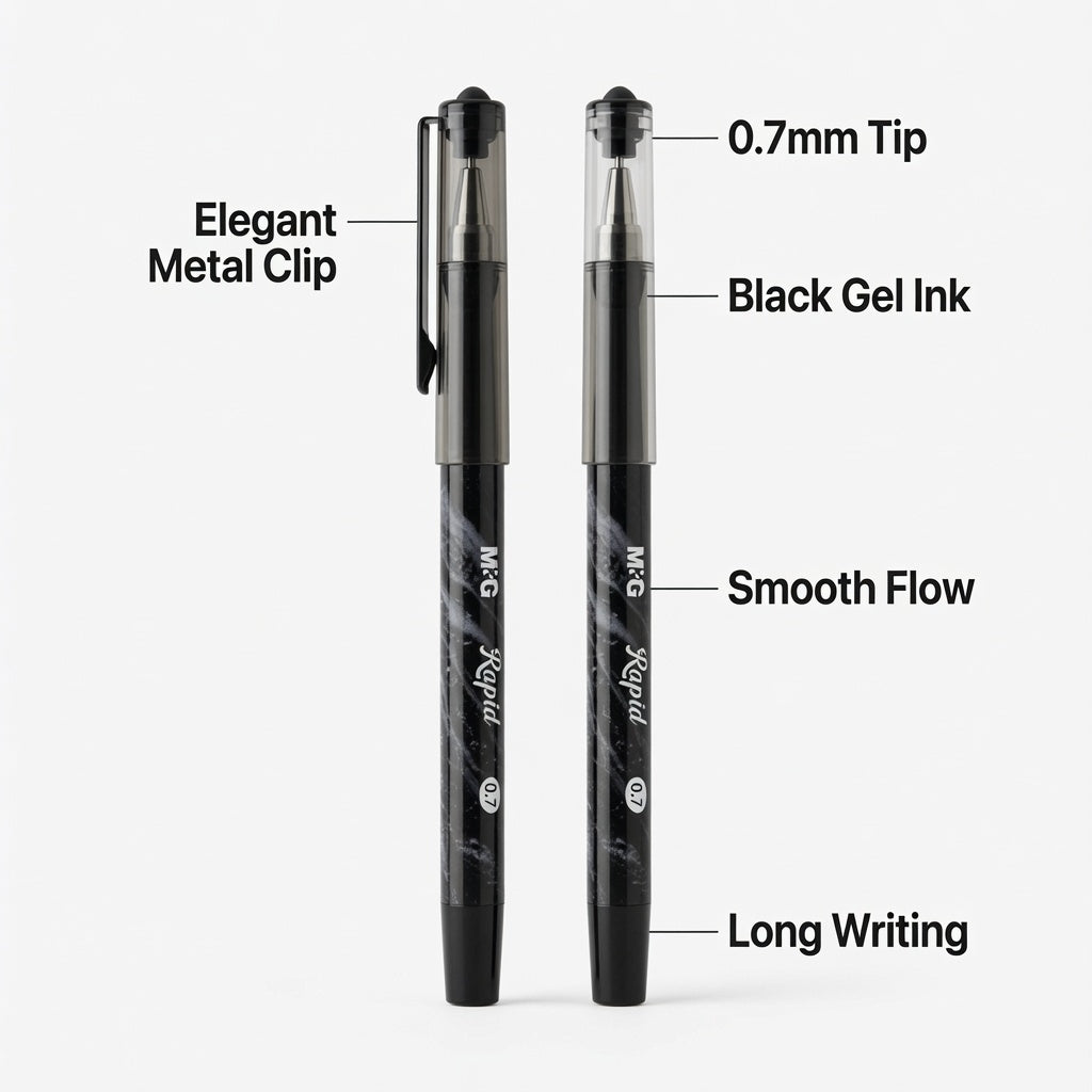M&G Chenguang Rapid Stick Gel Pen 0.7mm – Black Ink | Smooth Writing | Metal Clip - 1 Pcs - No: AGP11574 (Copy)
