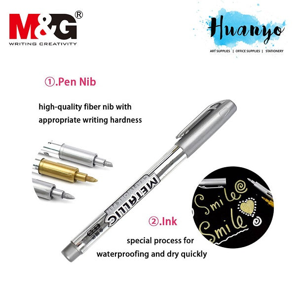 M&G Silver Metallic Marker Pen No: AWBY0108