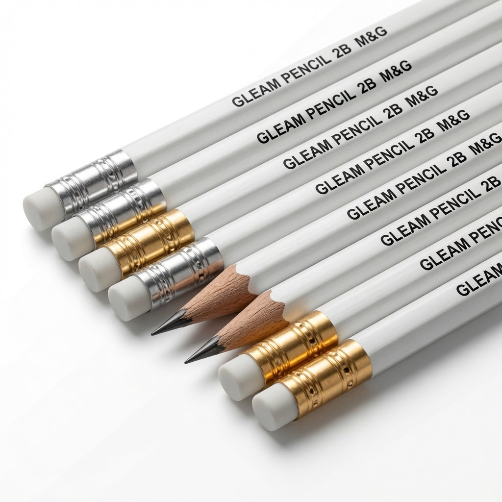 M&G Chenguang GLEAM 2B Wooden Pencils With Eraser – 12-Pack, Super Dark Graphite, Break-Resistant, Smooth Writing, School & Office Use  - No: AWP309E2