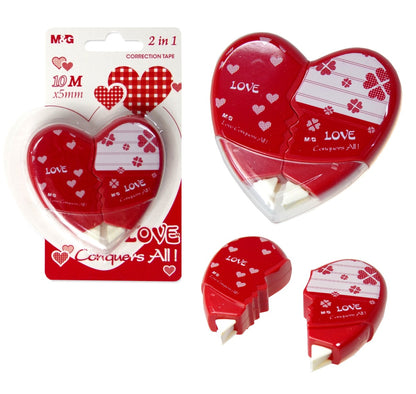 شريط تصحيح M&amp;G، قطعتان، MG Heart Love - 10 أمتار - رقم: HACT1521 - قطعة واحدة 