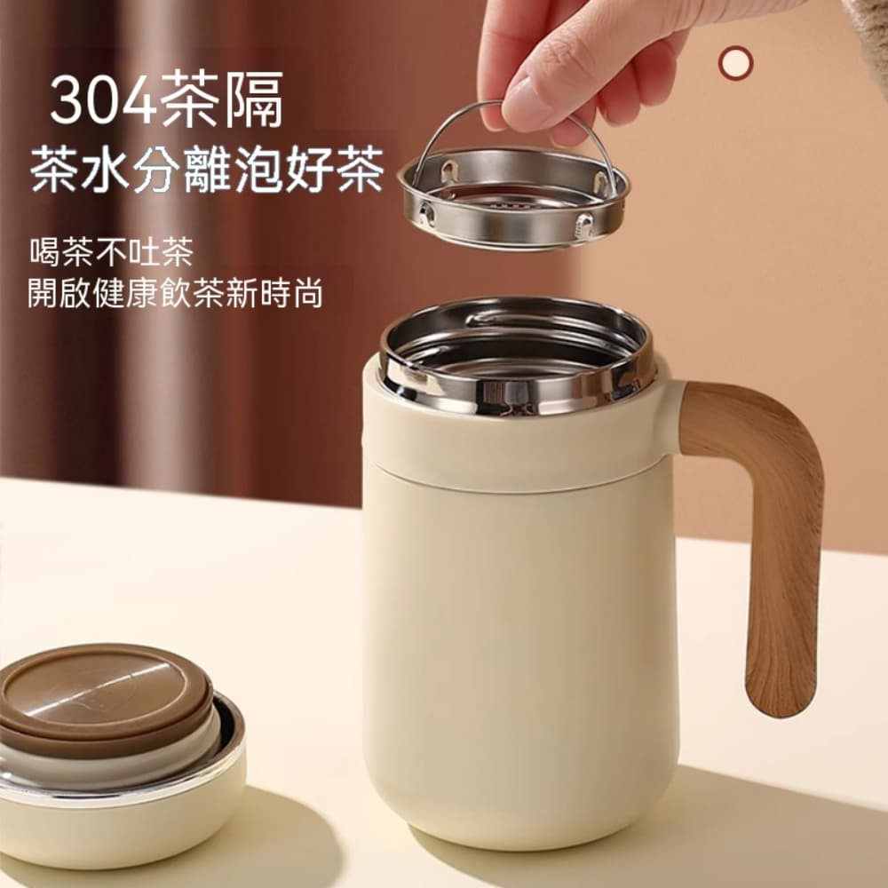500ml Vacuum Insulated Stainless Steel Coffee Mug with Handle – Leakproof Thermal Travel Mug for Hot & Cold Drinks