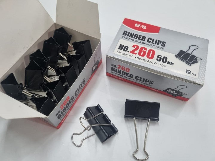 M&G Chenguang Binder Clips – Strong Clamping Force, Assorted Sizes for Office, School & Home Organization - 1pack