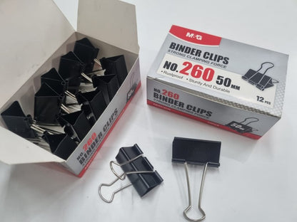 M&G Chenguang Binder Clips – Strong Clamping Force, Assorted Sizes for Office, School & Home Organization - 1pack