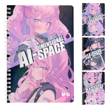 M&G Chenguang Fantasy Lined Notebook, Compact Note-Taking, A5 Size, 80 Sheets - 1pcs - No:APNDC025