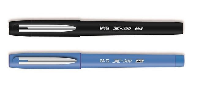 M&G Chenguang Classic Office X-300 Gel Pen 1.0 Stylish Design with Metal Clip, Luxury Comfortable Rubber Coated Barrel Premium Writing Experience - Blue or Black - 1pcs - No: AGPV8673