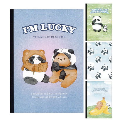 M&G Chenguang A5 Lined Notebook – Bear & Panda Collection, 40 Sheets, 8.5 mm Ruled Pages, 4 Assorted Designs - 1pcs - No: APNBC047