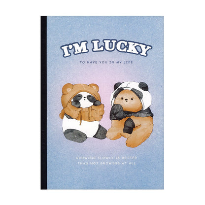 M&G Chenguang A5 Lined Notebook – Bear & Panda Collection, 40 Sheets, 8.5 mm Ruled Pages, 4 Assorted Designs - 1pcs - No: APNBC047