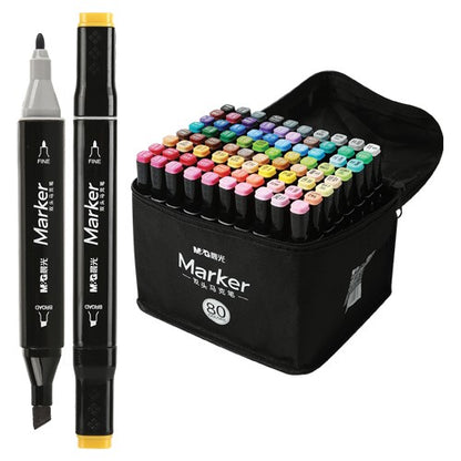 M&G Chenguang bagged double-headed marker pen color painting 80 colors - No:APMV1416