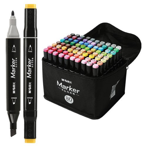 M&G Chenguang bagged double-headed marker pen color painting 80 colors - No:APMV1416