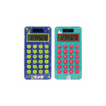 M&G Chenguang So Many Cats 8-Digit Portable Calculator with Puzzle Maze on Back – Colorful Desktop Calculator - 1pcs - No: ADG981B9