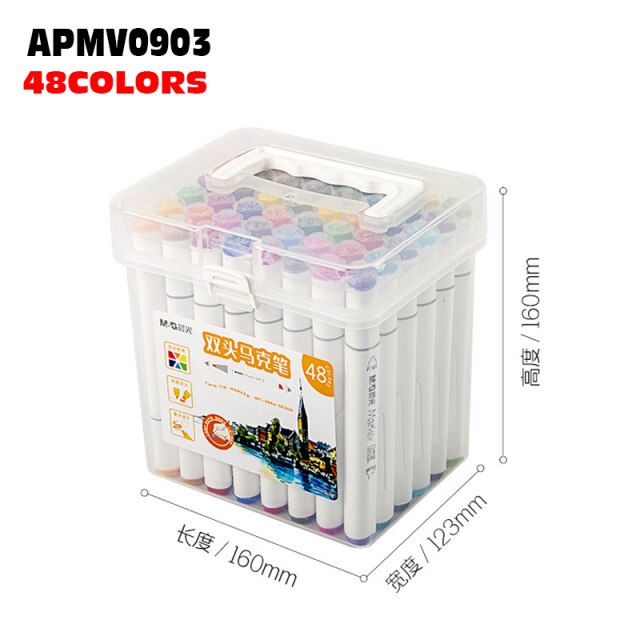 مجموعة أقلام تحديد مزدوجة الرأس من إم آند جي - 48 قطعة - رقم المنتج: APMV0903