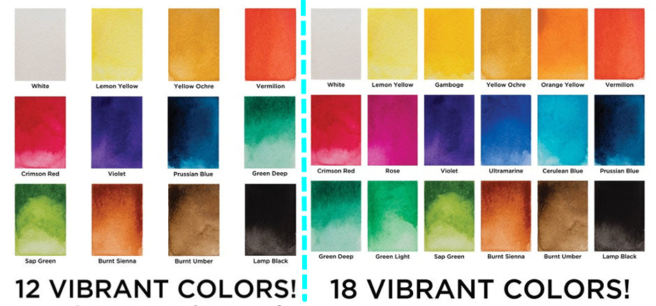 Marie's Chinese Painting Pigments 12ml oil Painting colour - 18pcs
