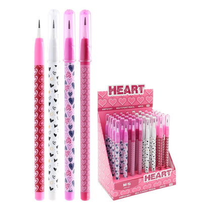 M&G Chenguang sleeve Pencils type with eraser, Heart pattern - 1pcs - No:AMPQ16R1
