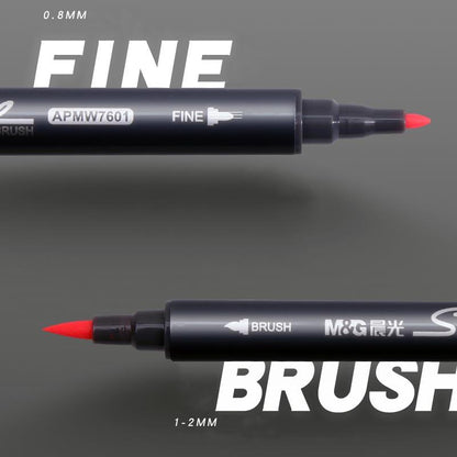 مجموعة أقلام تلوين مائية احترافية مزدوجة الرأس من إم آند جي تشنغوانغ سيغني، إبداعات فنية نابضة بالحياة - رقم: APMW7603