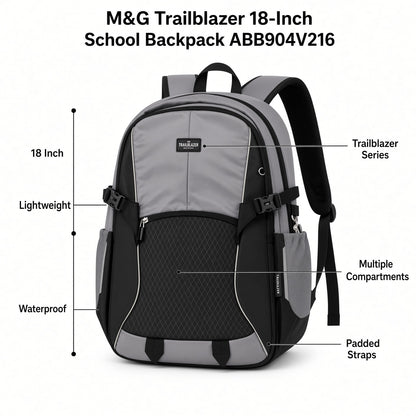M&G Chenguang Trailblazer 18-Inch School Backpack – Lightweight, Comfortable & Water-Resistant - No: ABB904V216