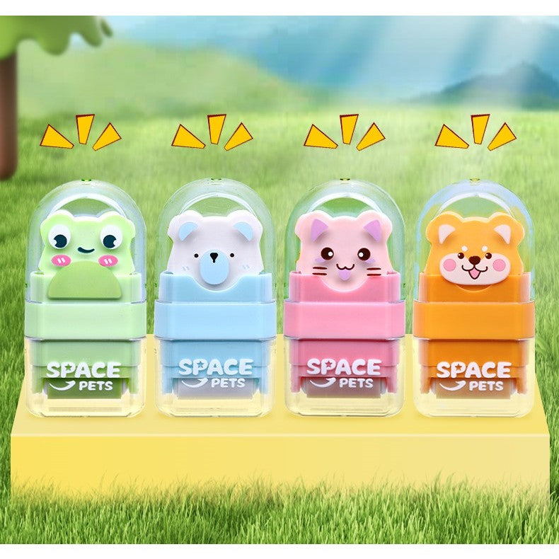 ممحاة M&amp;G Space Pets مع بكرة تجميع الفضلات رقم: AXPQ5501 (ألوان متنوعة) - قطعة واحدة