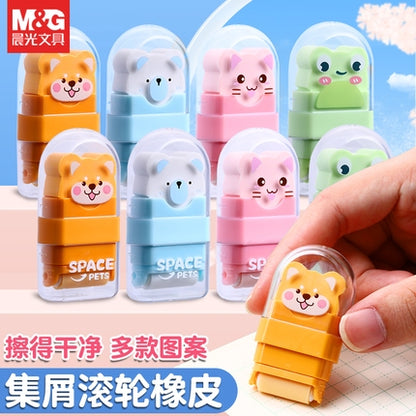 ممحاة M&amp;G Space Pets مع بكرة تجميع الفضلات رقم: AXPQ5501 (ألوان متنوعة) - قطعة واحدة
