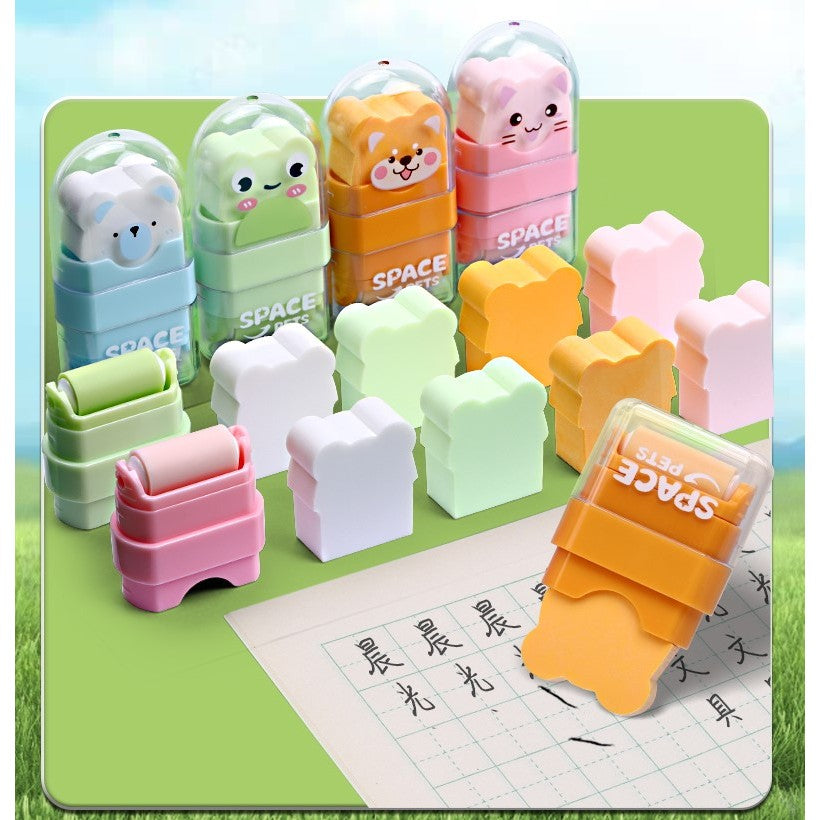 ممحاة M&amp;G Space Pets مع بكرة تجميع الفضلات رقم: AXPQ5501 (ألوان متنوعة) - قطعة واحدة