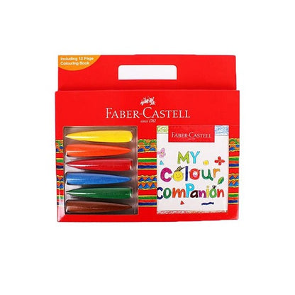 مجموعة أقلام تلوين شمعية من فابر-كاستل + كتاب تلوين